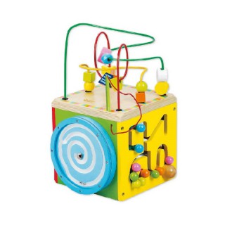 Žaislinis medinis edukacinis kubas su ergoterapiniu labirintu | Classic World CW3640